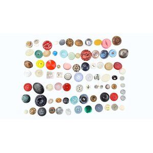 Vintage Unique Buttons Unusual Different Lot of 82 Craft Art Project Assorted